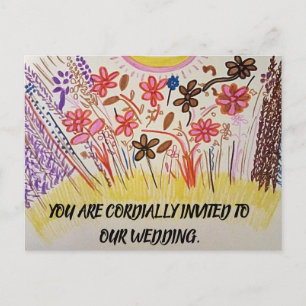YOU ARE CORDIALLY INVITED TO OUR WEDDING. ANNOUNCEMENT POSTCARD