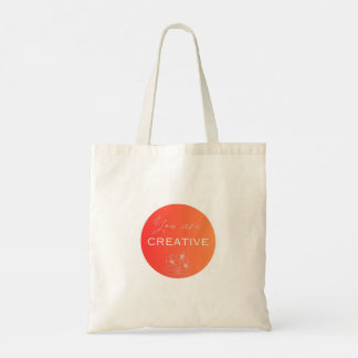 "You Are Creative" Red-Orange Confidence-Boosting  Tote Bag