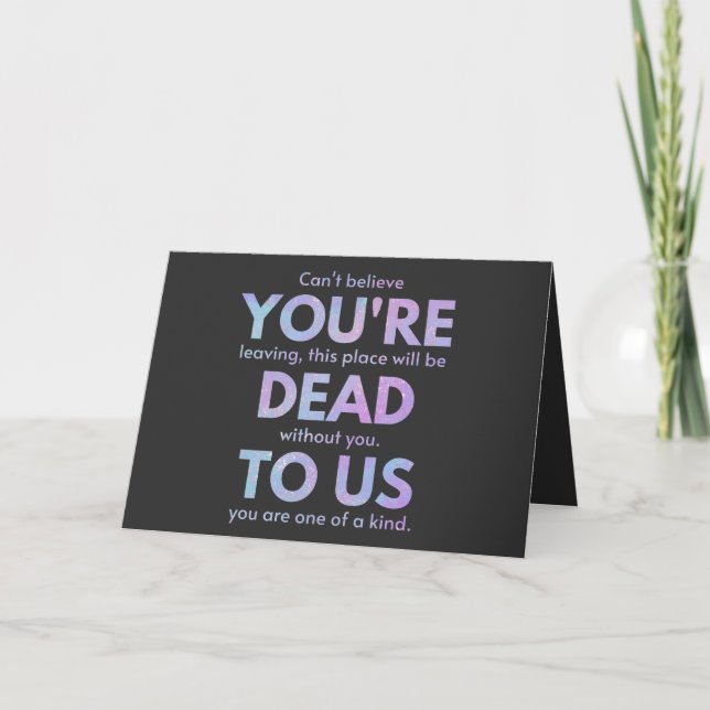 You Are Dead to Us! - R.I.P. Traitor!: Coworker Holiday Card (Front)