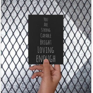 You Are Enough Black Affirmation Postcard