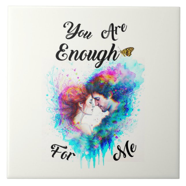 You Are Enough For Me Bestie Couple Love Valentine Tile (Front)
