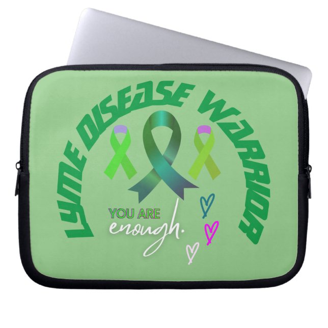 "You Are Enough" inspiration Lyme Warrior Laptop Sleeve (Front)
