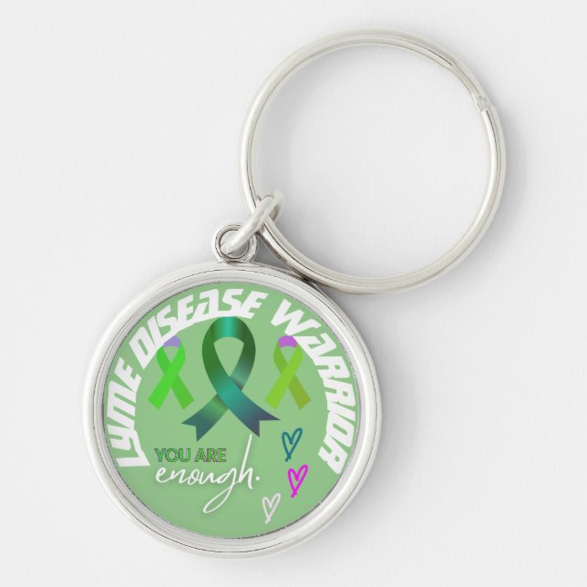 "You Are Enough" inspiration Lyme Warrior Photo Key Ring (Front)