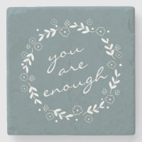 You Are Enough Inspirational Quote Stylish Floral