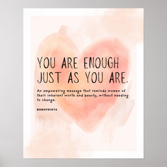 You Are Enough - Self-Love & Empowerment Quote Poster (Front)