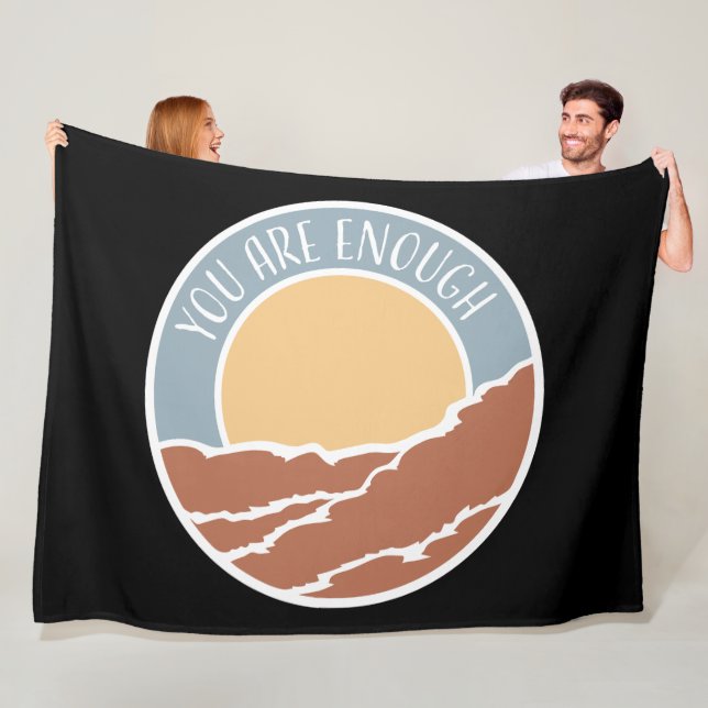 You Are Enough Self Love Motivational Quote Logo Fleece Blanket (In Situ)