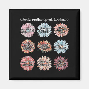 You Are Enough Words Speak Kindness Sitive Daisy  Magnet
