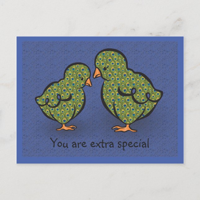 You Are Extra Special! Chick or Peacock? Humourous Postcard (Front)