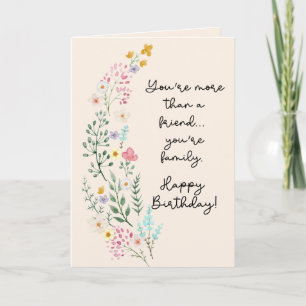 You are Family Happy Birthday Flowers Folded Card