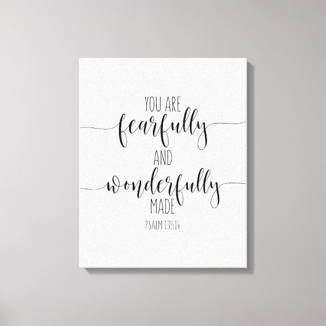 You Are Fearfully And Wonderfully, Psalm 139:14 Canvas Print (Front)