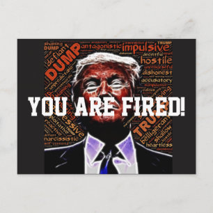 "You Are Fired" & Evil Trump Face Postcard
