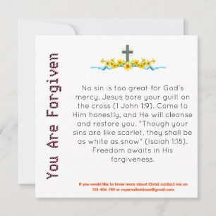 You Are Forgiven Witness Card