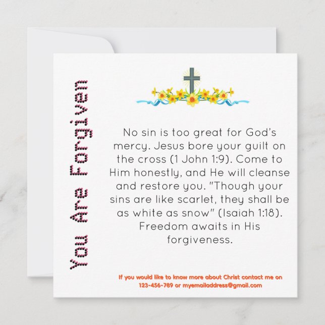 You Are Forgiven Witness Card (Front)