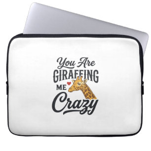 You Are Giraffing Me Crazy Funny Giraffe Shirt_1 Laptop Sleeve