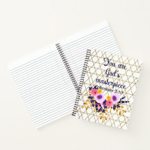 You Are God's Masterpiece Bible Verse Christian Notebook