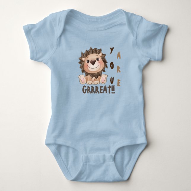 You are Grrreat Cute Lion  Baby  Baby Bodysuit (Front)