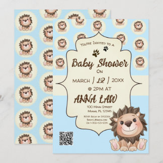 You are Grrreat Cute Lion Baby Boy  Invitation