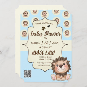 You are Grrreat Cute Lion Baby Boy  Invitation