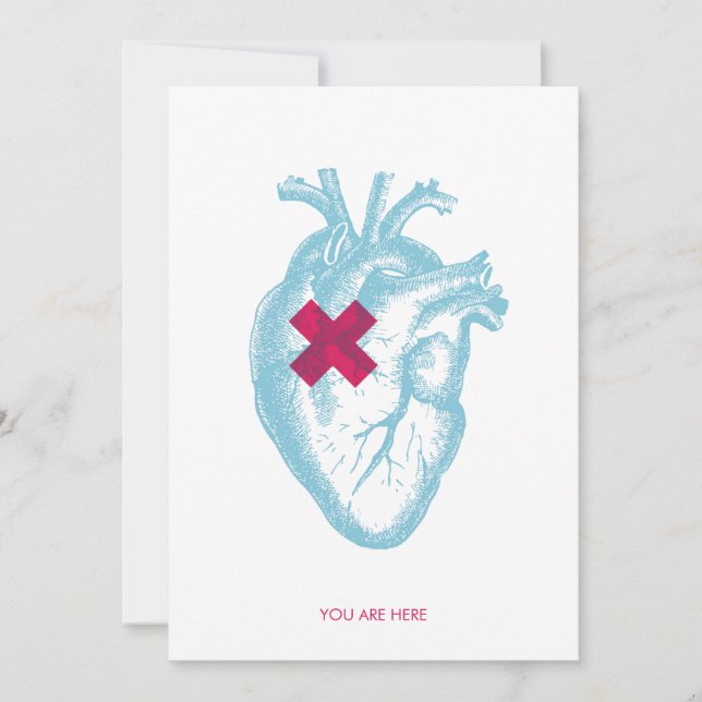 You Are Here Valentine Flat Card (Front)