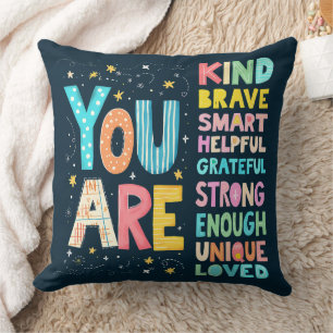 You Are Inspirational Quote Positive Typography  Cushion