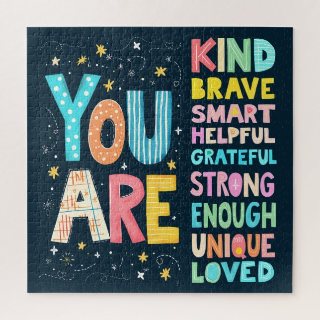 You Are Inspirational Quote Positive Typography Jigsaw Puzzle (Vertical)