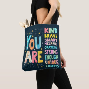 You Are Inspirational Quote Positive Typography Tote Bag