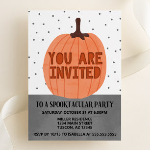 You are Invited Modern Pumpkin Halloween Invitation