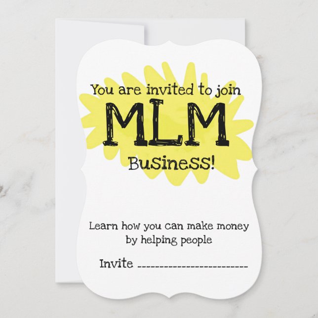 You are invited to join MLM business opportunity Invitation (Front)