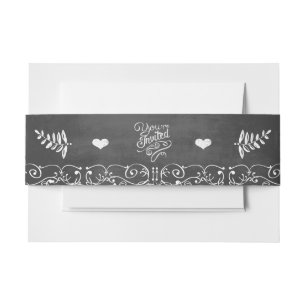 You Are Invited Vintage Modern Chalkboard Invitation Belly Band