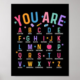You Are Letters Alphabet Learn Abcs Inspiration Te Poster