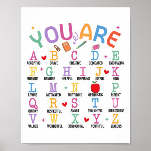 You Are Letters Alphabet Learn Abcs Inspiration Te Poster