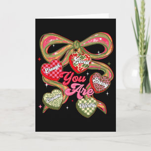 You Are Loved Enough Valentine Camo Coquette Bow G Card