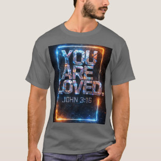 YOU ARE LOVED – Holographic Metallic Robotic T‑Shi T-Shirt