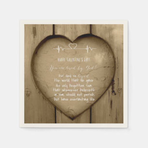 You are Loved John 3.16 Christian Valentine Napkin