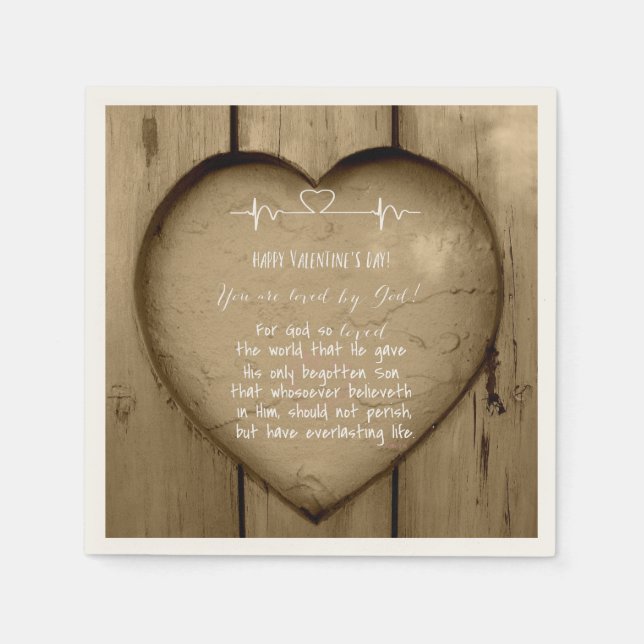 You are Loved John 3.16 Christian Valentine Napkin (Front)