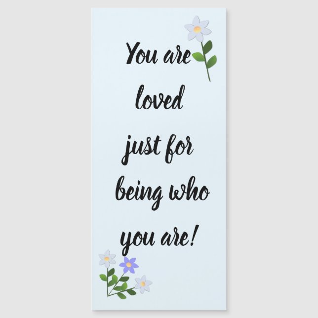 You are loved just for being who you are Blue Card (Front)
