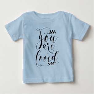 You Are Loved Modern Calligraphy Personalised Baby T-Shirt