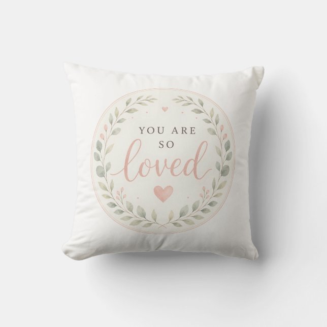 You Are Loved, Newborn Gift Cushion (Front)