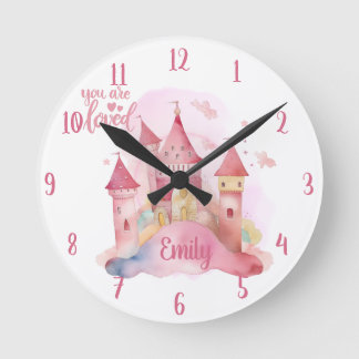 You are Loved Palace Pink Cloud customisable Round Clock