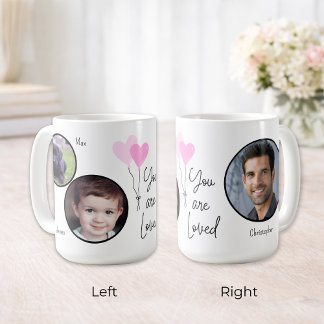 You Are Loved Personalized Photo Heart Balloons Coffee Mug
