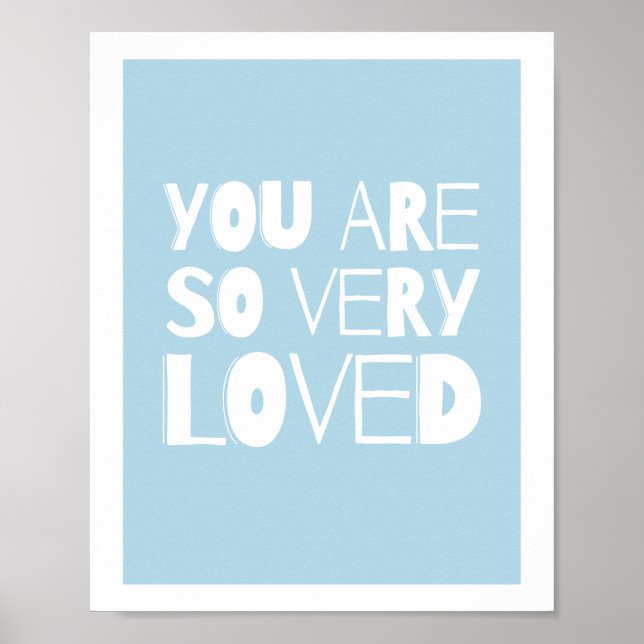 You Are Loved Sweet Modern Wall Decor | Blue (Front)
