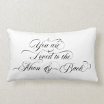 you are loved to the moon and back script lumbar cushion<br><div class="desc">Featuring elegant calligraphy typography that says "you are loved to the moon and back"</div>