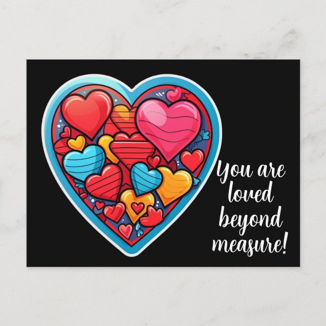 You are loved Valentine's Day Love Hearts Postcard (Front)
