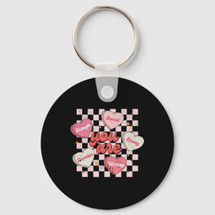 You Are Loved Worthy Enough Candy Heart Teacher Va Key Ring