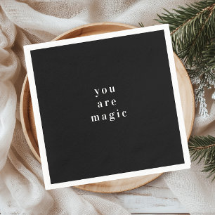 "You Are Magic" Black Christmas Napkin Festive