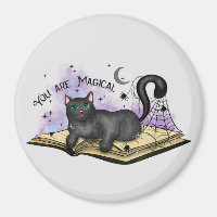 You Are Magical –Mystical Black Cat & Vintage Book