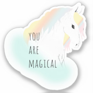 You Are Magical Pastel Rainbow White Horse Girly 