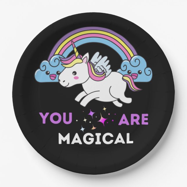 You Are Magical Unicorn   Paper Plate (Front)