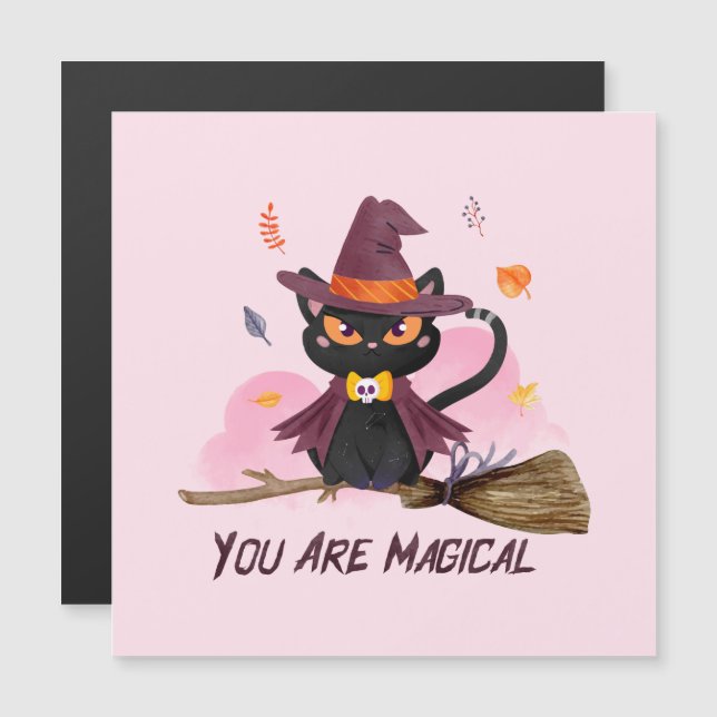 You Are Magical – Witch Cat Riding a Broom (Front/Back)