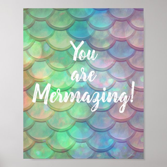 You are Mermazing Mermaid Inspirational Quote Poster (Front)